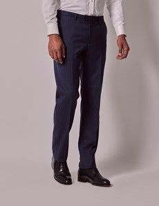Navy Pinstripe Italian Tailored Suit Pants - 1913 Collection