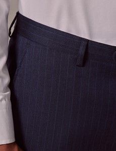 Navy Pinstripe Italian Tailored Suit Pants - 1913 Collection-preview1
