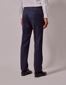 Navy Pinstripe Italian Tailored Suit Pants - 1913 Collection-preview2