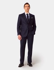 Tailored Fit Navy Chalk Stripe 1913 Suit Pants-preview3