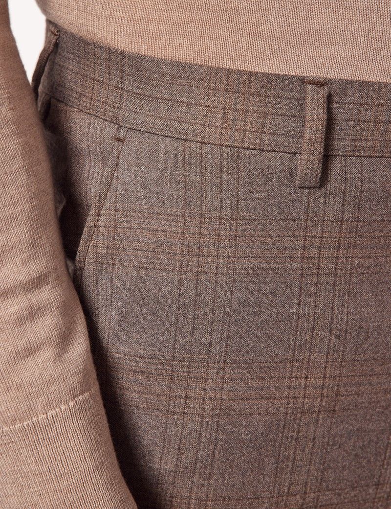 Tailored Fit Brown Plaid 1913 Suit Pants-preview