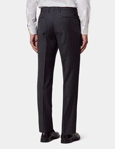 Tailored Fit Charcoal Chalk Stripe Suit Trousers
