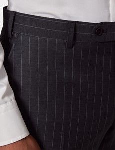 Tailored Fit Charcoal Chalk Stripe Suit Trousers