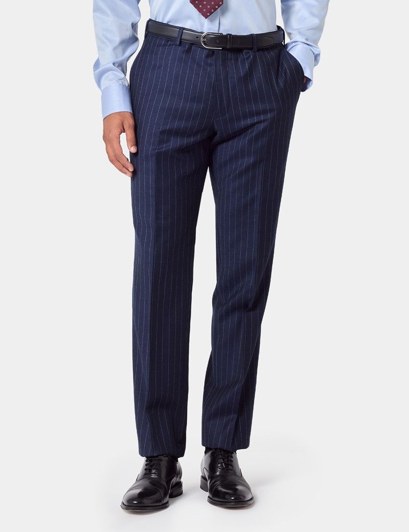 Tailored Fit Navy Chalk Stripe Suit Pants