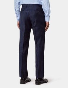 Tailored Fit Navy Chalk Stripe Suit Trousers