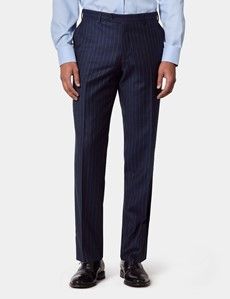 Tailored Fit Navy Chalk Stripe Suit Trousers