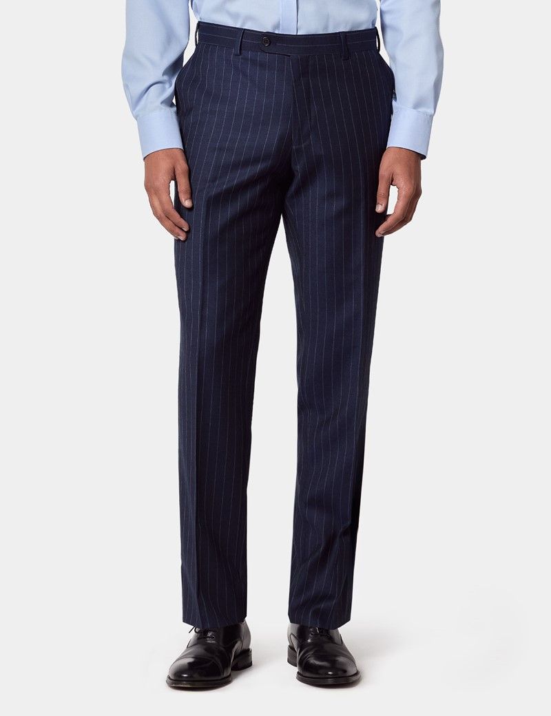 Tailored Fit Navy Chalk Stripe Suit Trousers