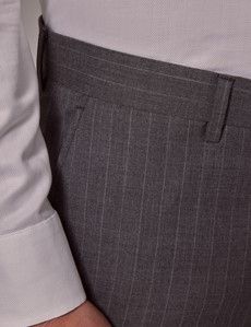 Grey Stripe Slim Suit Pants-preview1