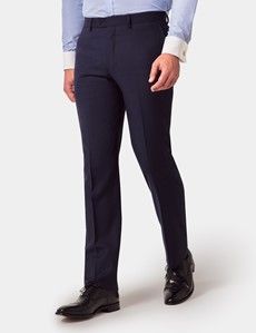 Slim Fit Dark Blue Pinstripe Suit Pants