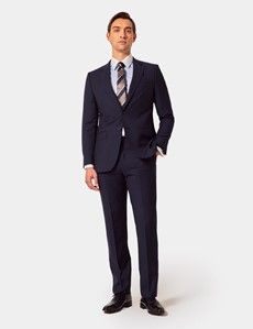 Slim Fit Dark Blue Pinstripe Suit Pants-preview3