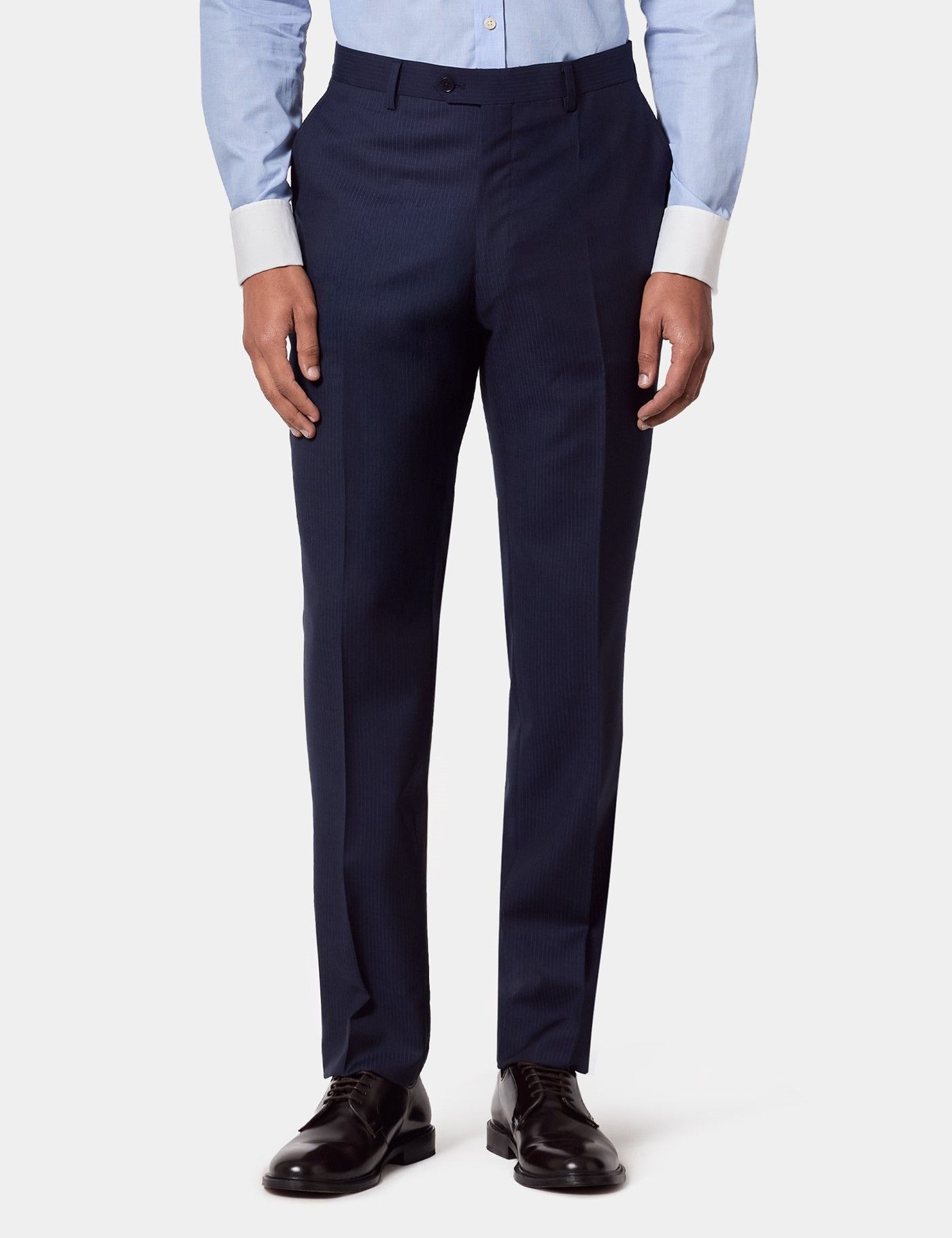 Hawes & Curtis Slim Fit Dark Blue Pinstripe Suit Pants | Wool | Striped | Men's Hawes & Curtis Slim Fit Dark Blue Pinstripe Suit Pants | Wool | Striped | Men's
