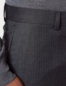 Slim Fit Charcoal Shadow Stripe Suit Trousers
