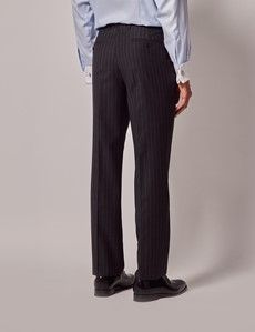 Charcoal Chalk Stripe Slim Hemmed Trousers-preview2