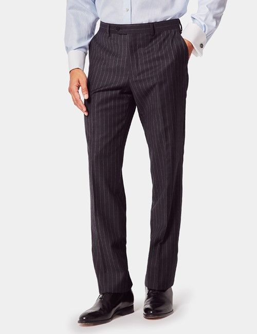 Slim Fit Charcoal Chalk Stripe Suit Pants