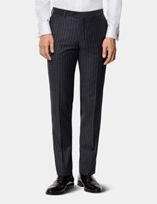 Slim Fit Charcoal Chalk Stripe Suit Trousers