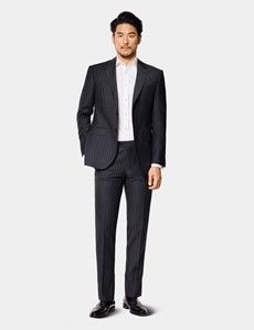 Slim Fit Charcoal Chalk Stripe Suit Trousers