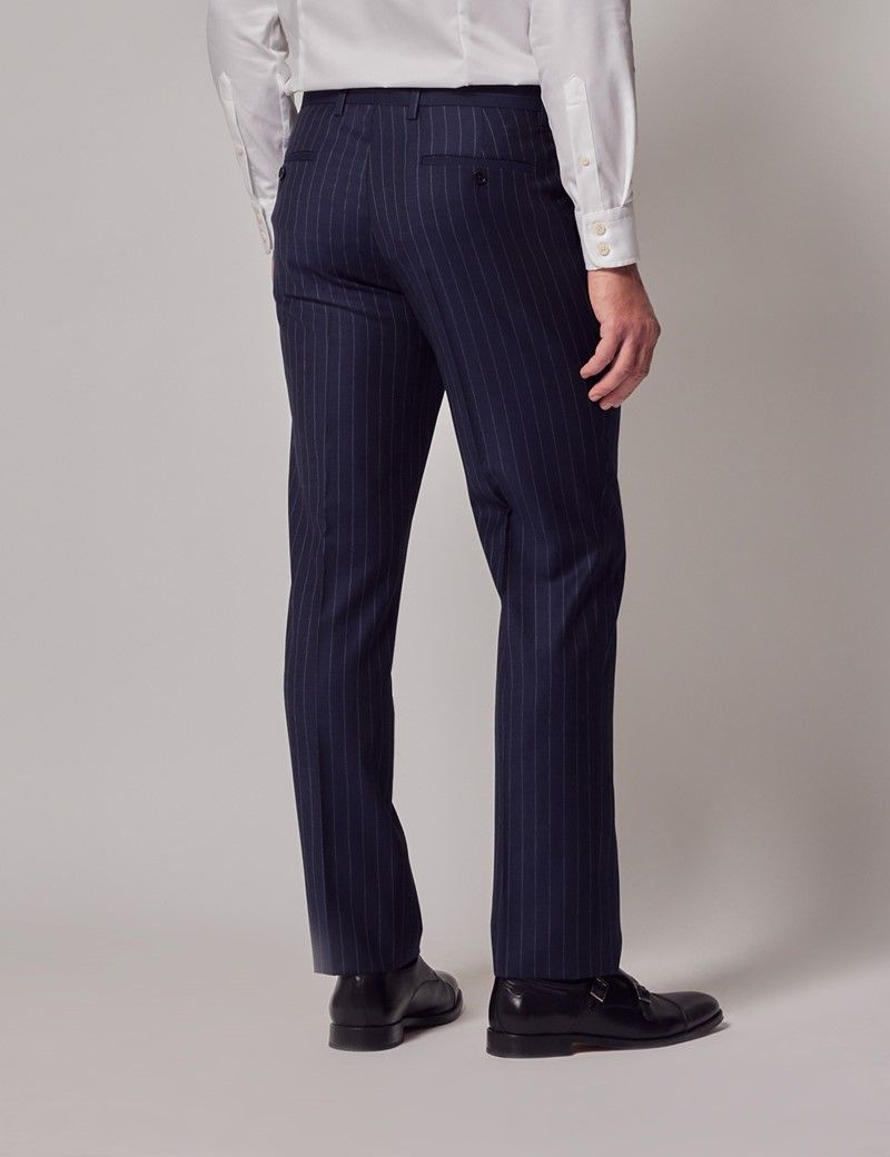 Men s Navy Chalk Stripe Slim Fit Suit Pants