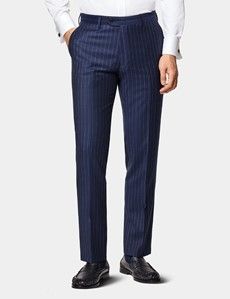 Slim Fit Navy Chalk Stripe Suit Trousers