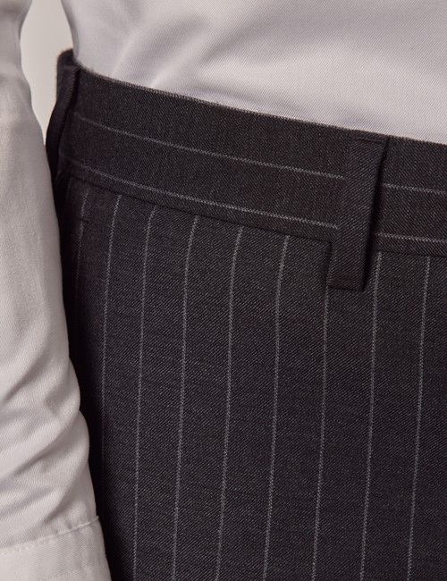 Charcoal Chalk Stripe Classic Suit Pants-preview