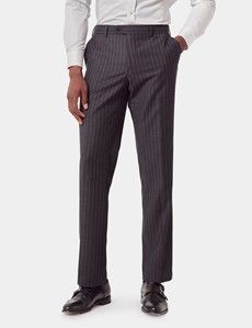Charcoal Chalk Stripe Classic Suit Pants