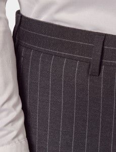 Charcoal Chalk Stripe Classic Suit Pants-preview1