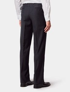 Classic Fit Charcoal Chalk Stripe Suit Trousers