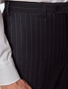 Classic Fit Charcoal Chalk Stripe Suit Trousers