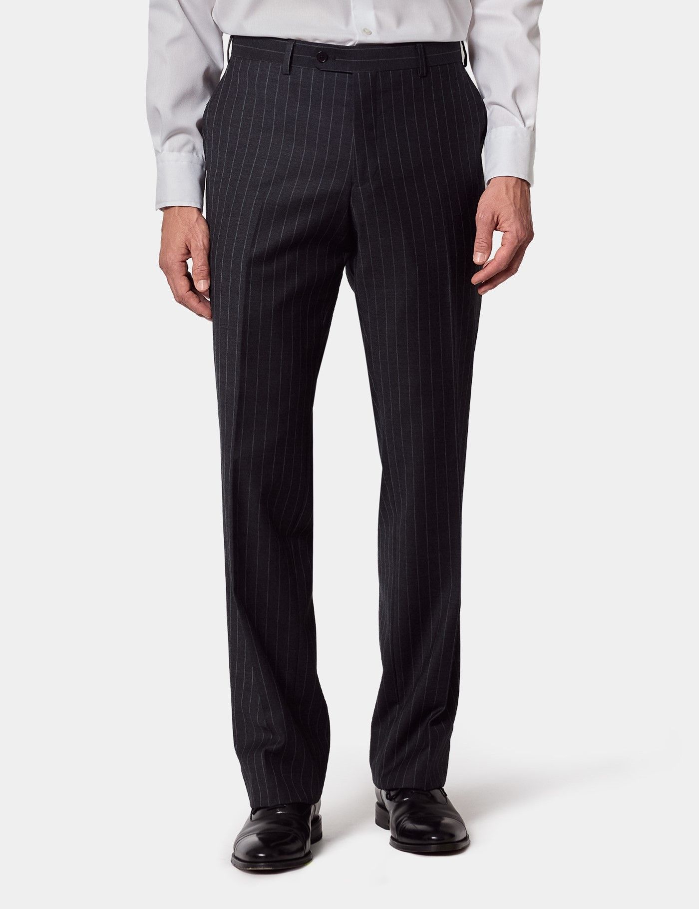 Classic Fit Charcoal Chalk Stripe Suit Pants