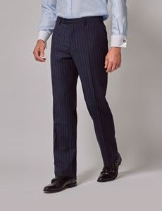 Navy Chalk Stripe Classic Suit Pants