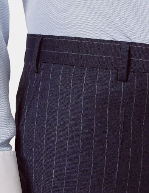 Classic Fit Navy Chalk Stripe Suit Pants-preview