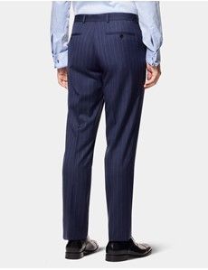 Tailored Fit Navy Herringbone Stripe 1913 Suit Trousers