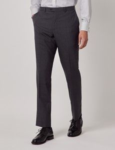 Charcoal Stripe Italian Wool Tailored Fit Suit Pants - 1913 Collection