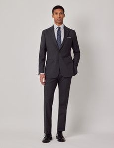 Charcoal Stripe Italian Wool Tailored Fit Suit Pants - 1913 Collection-preview3