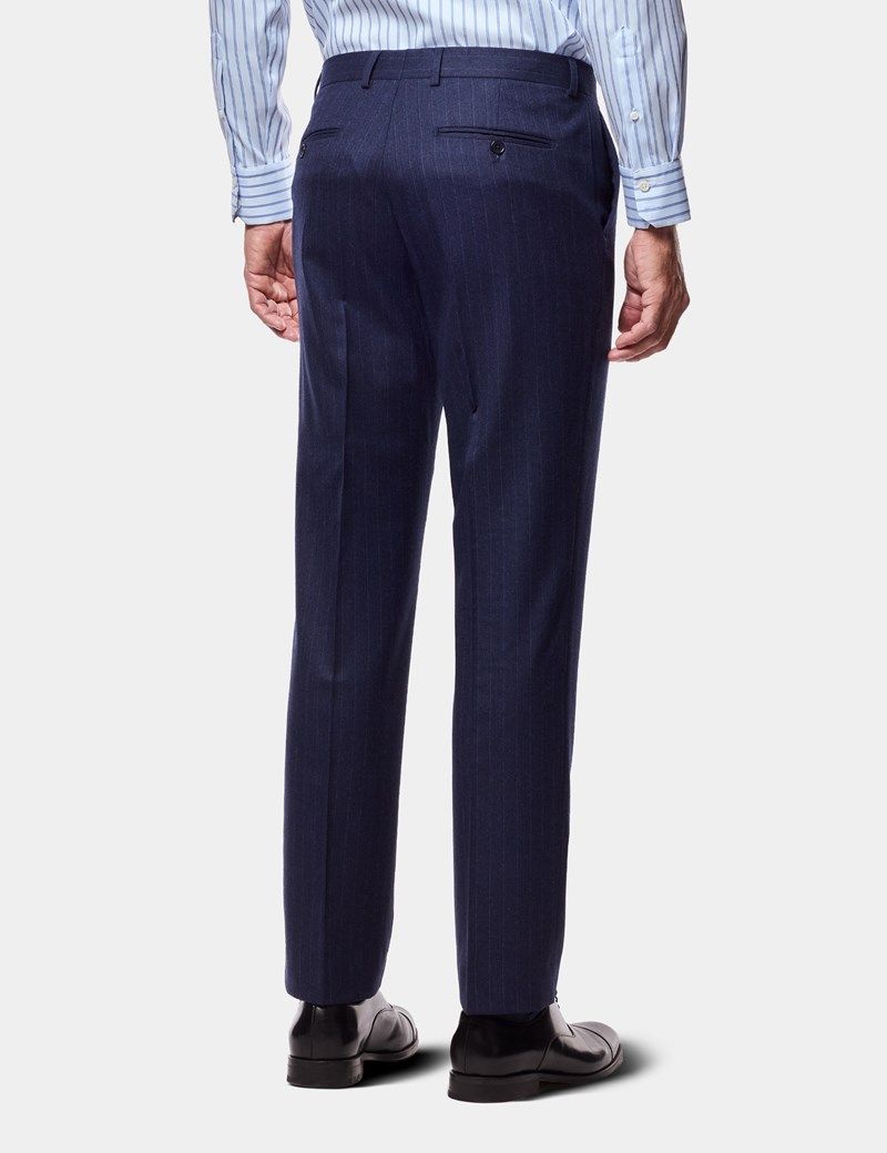 Tailored Fit Dark Blue Stripe 1913 Suit Trousers thumbnail 4