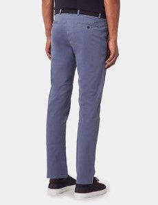 Slim Fit Airforce Blue Garment-Dyed Chinos