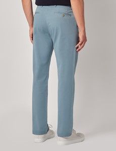 Sea Blue Garment Dyed Cotton Stretch  Slim Fit Chinos-preview3