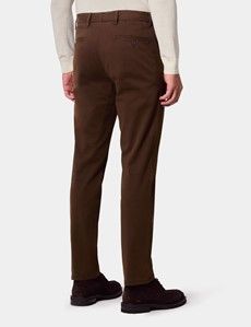 Slim Fit Brown Garment-Dyed Chinos