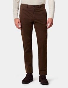 Slim Fit Brown Garment-Dyed Chinos