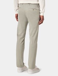 Slim Fit Light Green Garment-Dyed Chinos