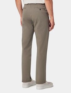 Dusty Olive Garment Dyed Cotton Stretch  Slim Fit Chinos-preview2