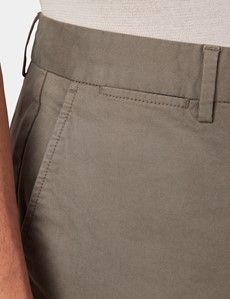 Dusty Olive Garment Dyed Cotton Stretch  Slim Fit Chinos-preview1