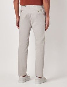 Pale Grey Garment Dyed Cotton Stretch Slim Fit Chinos-preview3