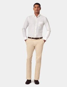 Slim Fit Beige Garment-Dyed Chinos-preview3