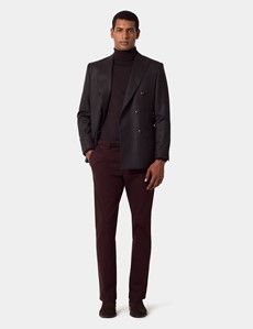 Slim Fit Dark Burgundy Garment-Dyed Chinos