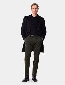 Slim Fit Dark Olive Garment-Dyed Chinos