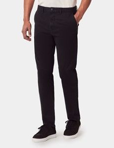 Regular Fit Black Garment-Dyed Chinos