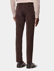Regular Fit Dark Brown Corduroy Trousers