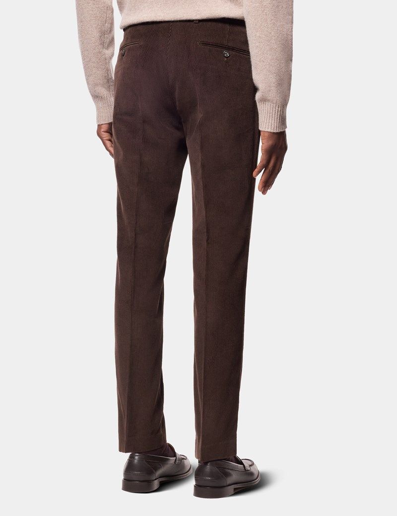 Regular Fit Dark Brown Corduroy Trousers thumbnail 4