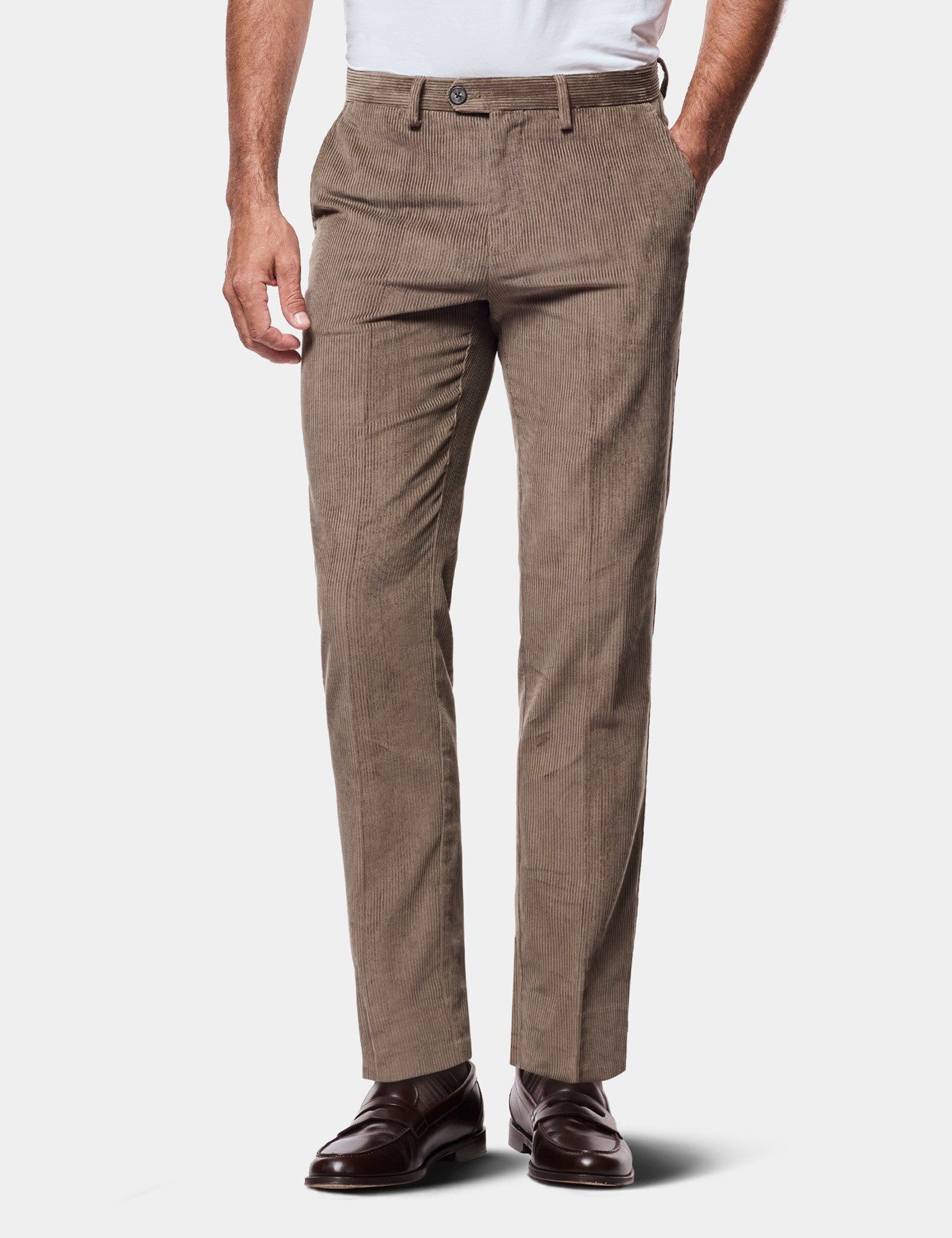 Dark Taupe Corduroy Trousers
