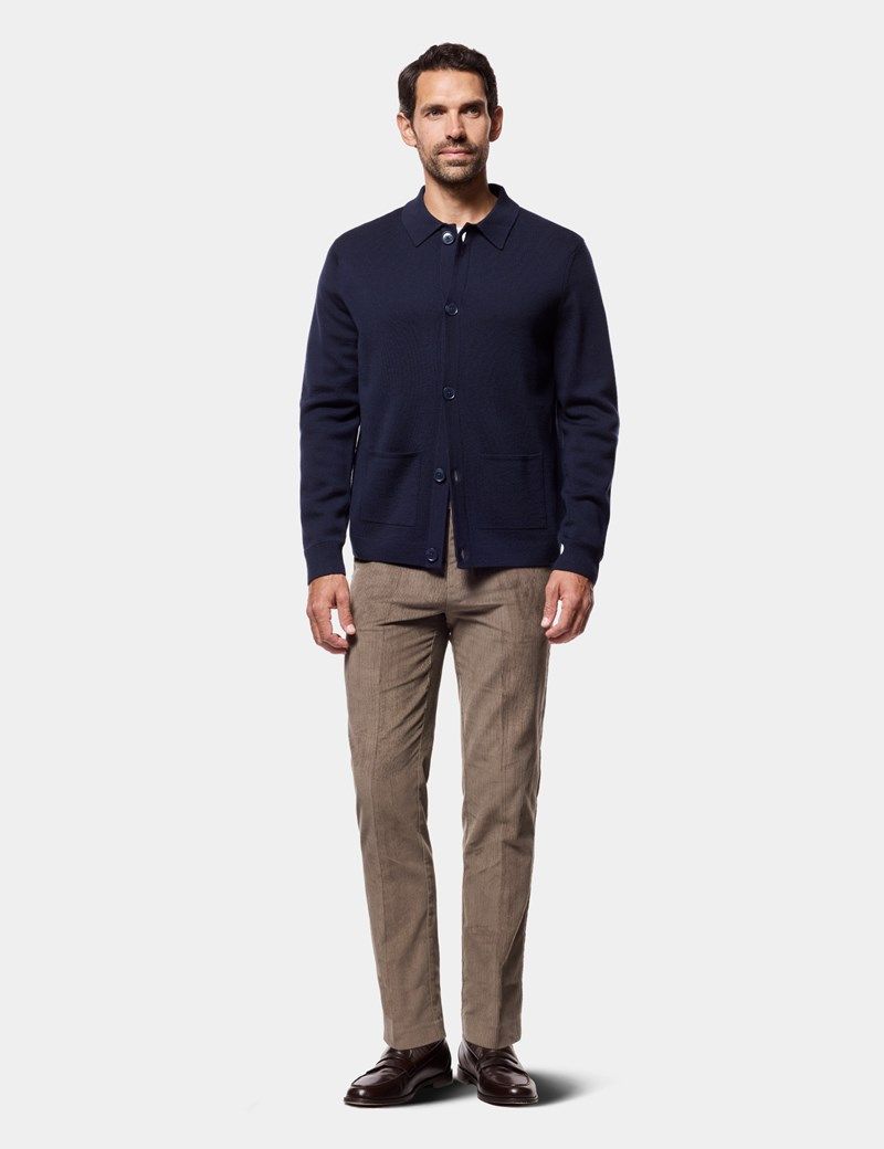 Dark Taupe Corduroy Trousers thumbnail 3